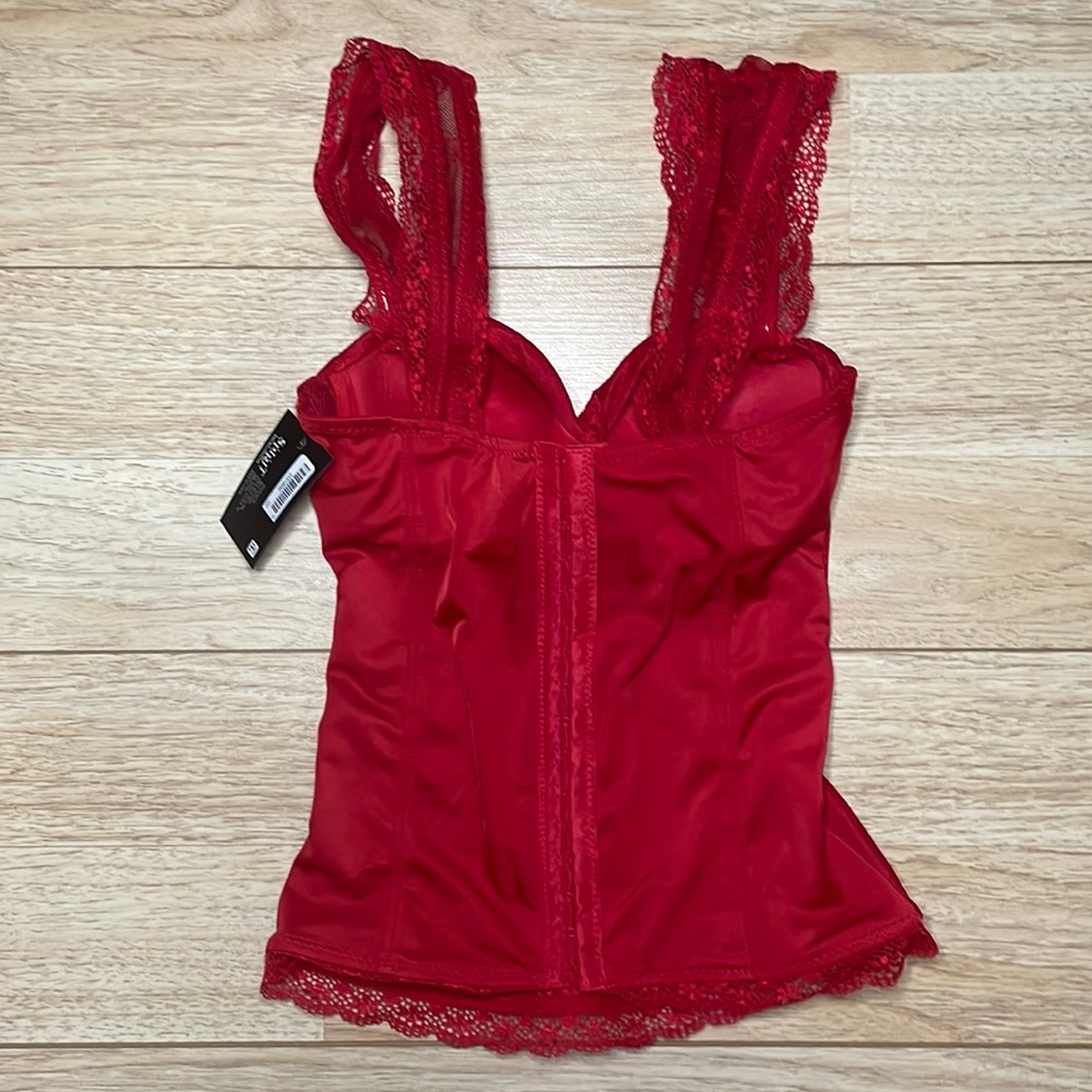 Small Red Lace Corset Top - Picture 4 of 9